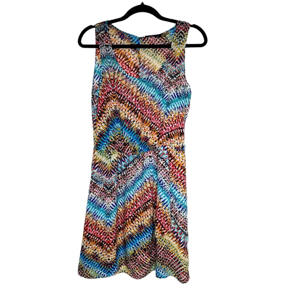 Guess Womens Sleeveless Colorful Dress Size 8 Lightweight Flowy Sheer